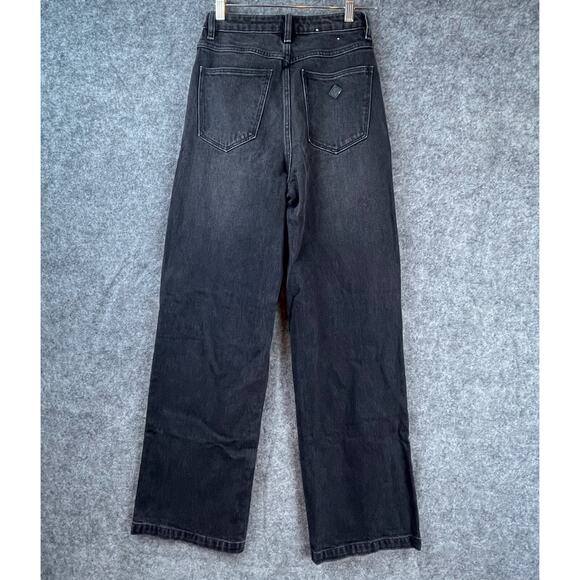 Abrand Jeans Womens 26 Black A '94 High & Wide Stretch Ripped Thrashed Baggy - Picture 2 of 8